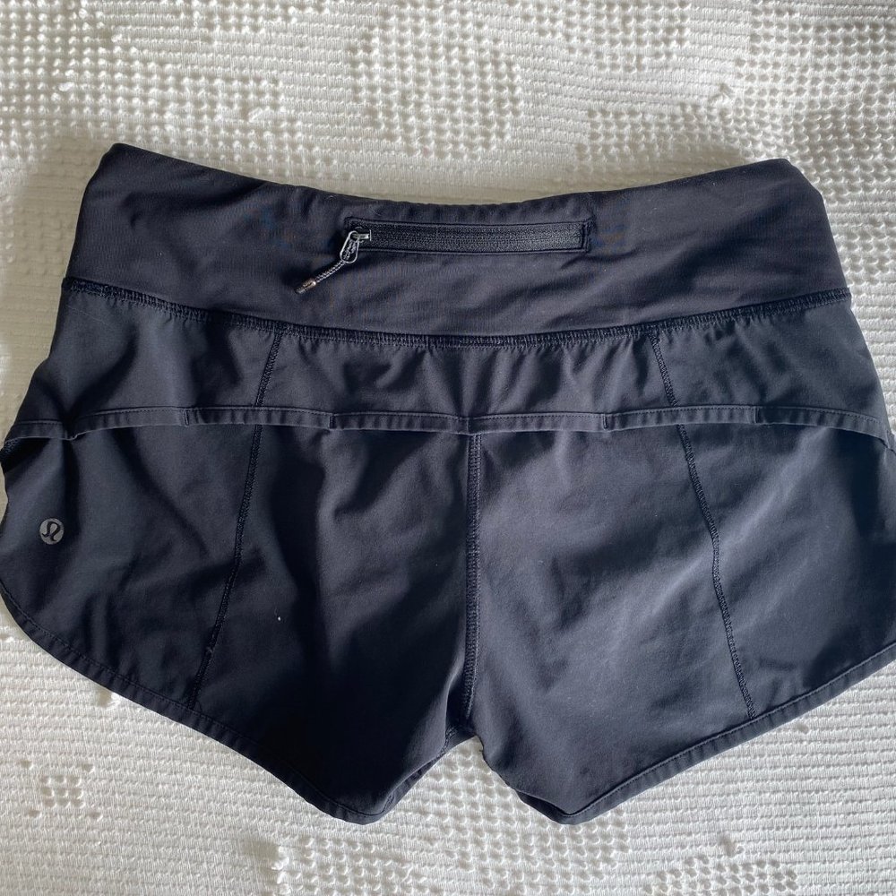 Lululemon Run Speed Up Short 2.5", Black Running Shorts, Size 4
